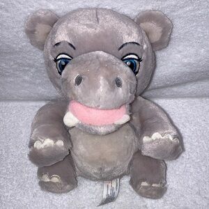 Walt Disney World Theme Park Plush Baby Hippo Stuffed Animal Soft Cuddly 9" tall